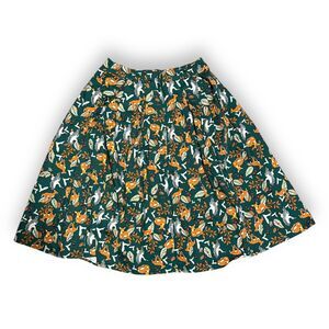 Floral Green and Orange Women's Skirt